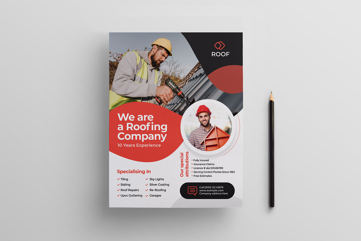 Roofing Experts Promotional Flyer, a Flyer Template by DesignOriel (Photo 2 of 3)
