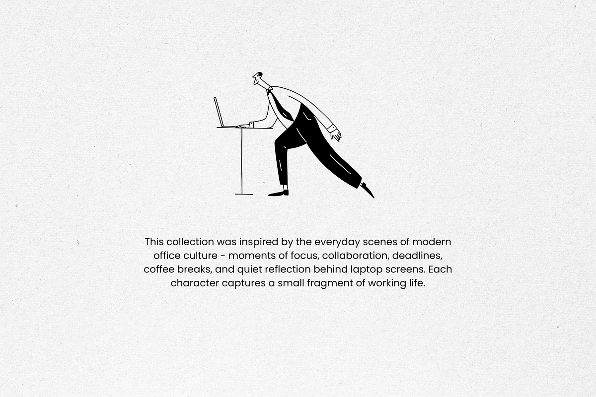 Office Life: 50 Line Art Characters, a Person Illustration by Veyla (Photo 2 of 14)