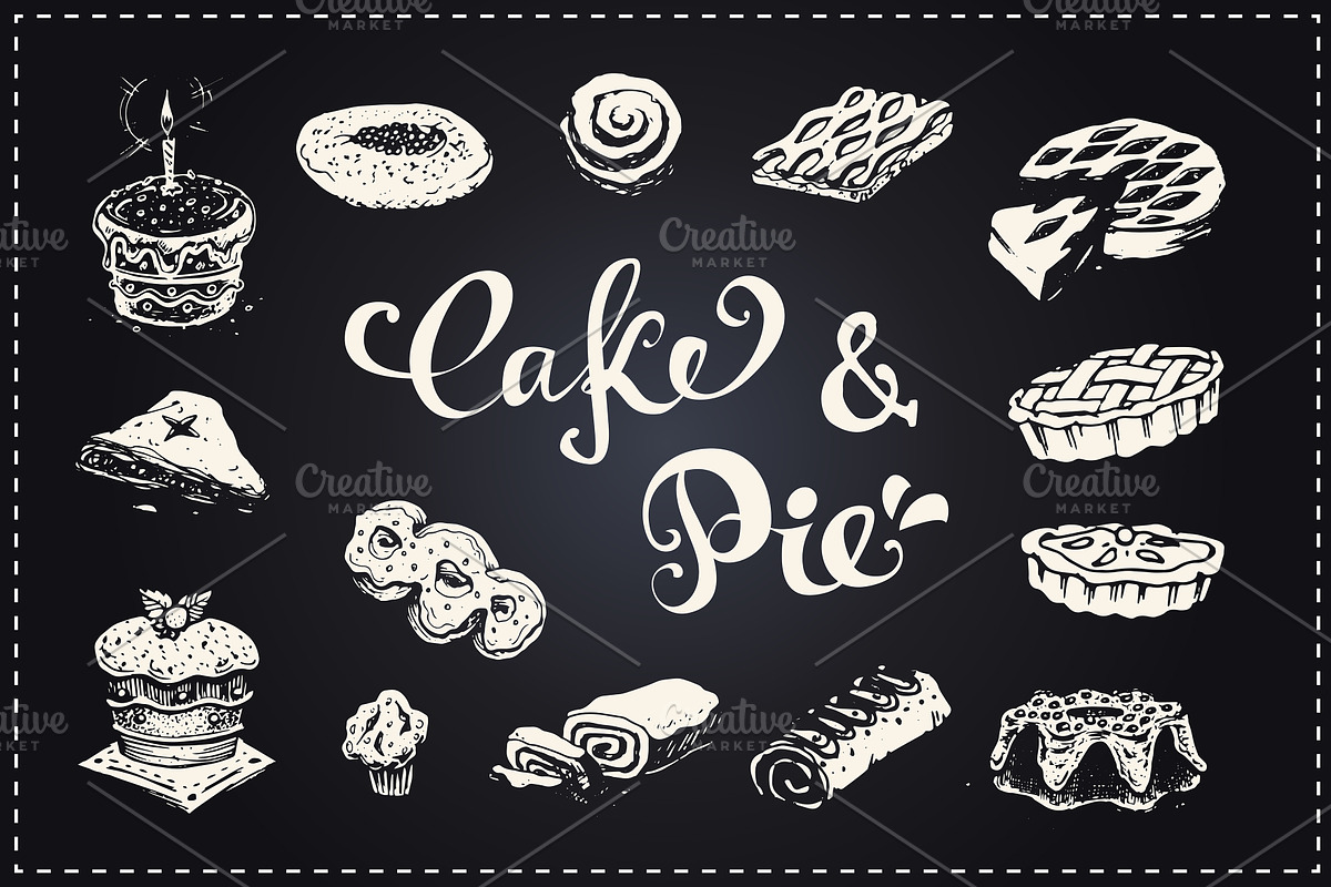 Bakery icons and calligraphy, a Food Illustration by Margo Miller (Photo 8 of 30)