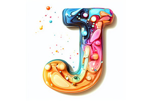 Colorful letter J with vibrant, an Illustration by tilialucida