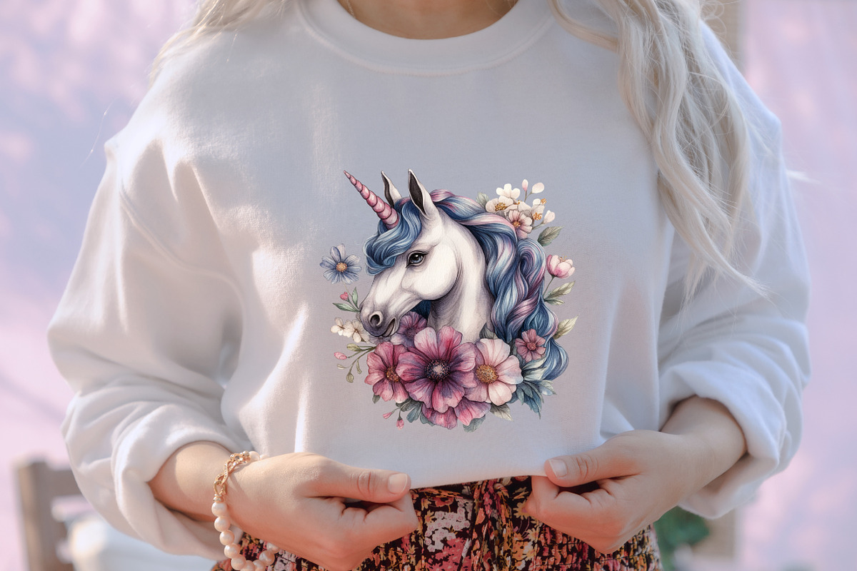 Cute Unicorn Sublimation Clipart, an Illustration by designcity5 (Photo 4 of 5)