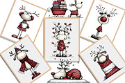 Whimsical Christmas Reindeer Clipart, an Illustration by Creative Art (Thumbnail 13 of 13)