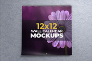 12″x12″ Wall Calendar Mockups, a Mockup by Vectogravic Design (Thumbnail 3 of 8)
