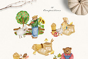 Cute Farm. Watercolor animals, an Object Graphic by JuliaBadeeva (Thumbnail 2 of 8)