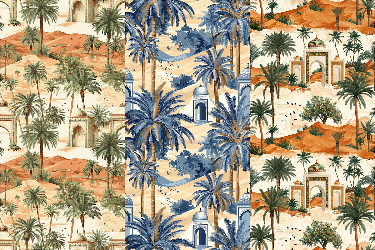 10 Ahmed's Tranquil Palms Patterns, a Pattern Graphic by Inknfolly (Photo 3 of 6)