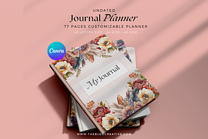 Undated Journal Planner Canva, a Stationery Template by The Blog Creative