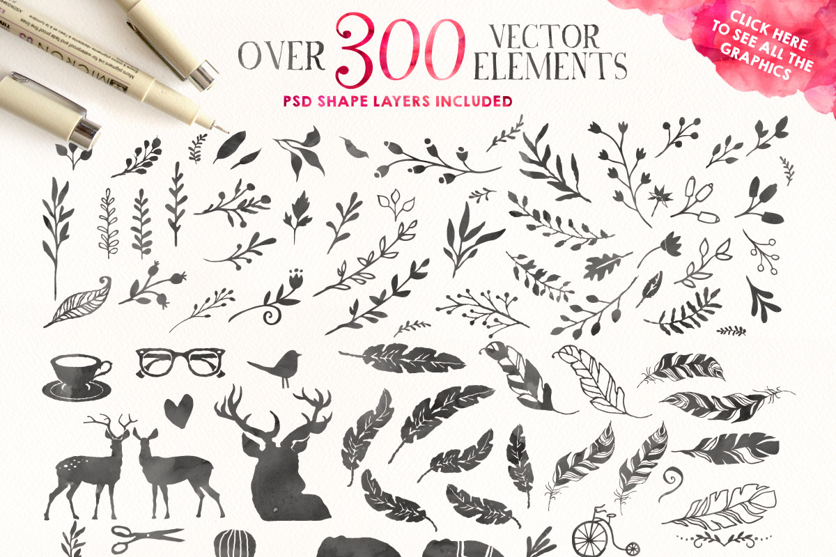 20%off • Watercolour Graphics Quick!, an Illustration by Nicky Laatz (Photo 2 of 5)