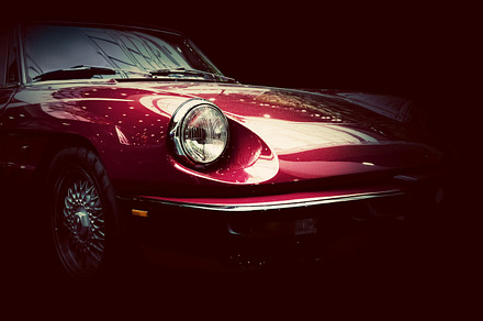 Retro classic car on dark backgroud, a Transportation Photo by Photocreo Michal Bednarek