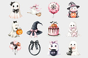 Watercolor Pink Ghost Clipart, a Seasonal Illustration by Design Market (Thumbnail 3 of 4)
