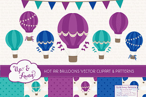 Peacock Hot Air Balloons & Patterns, an Illustration by Amanda Ilkov