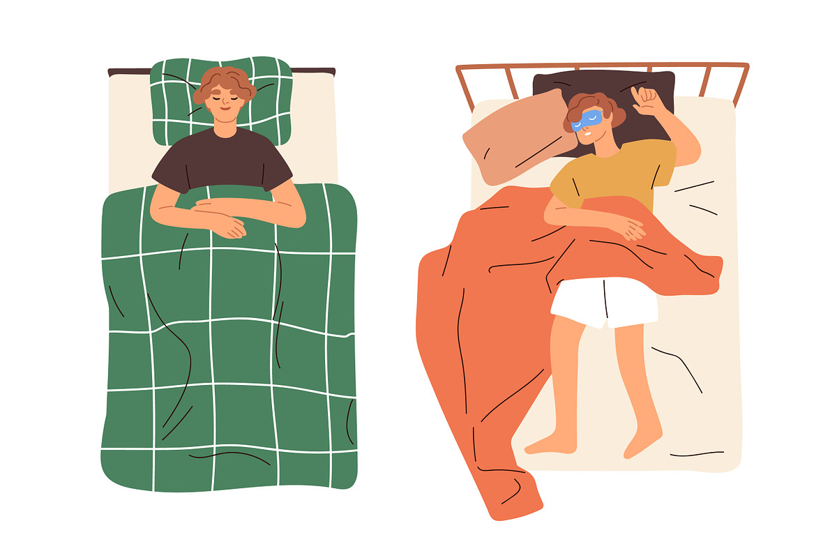 People sleeping in cozy beds set, a Person Illustration by Good Studio (Photo 8 of 8)
