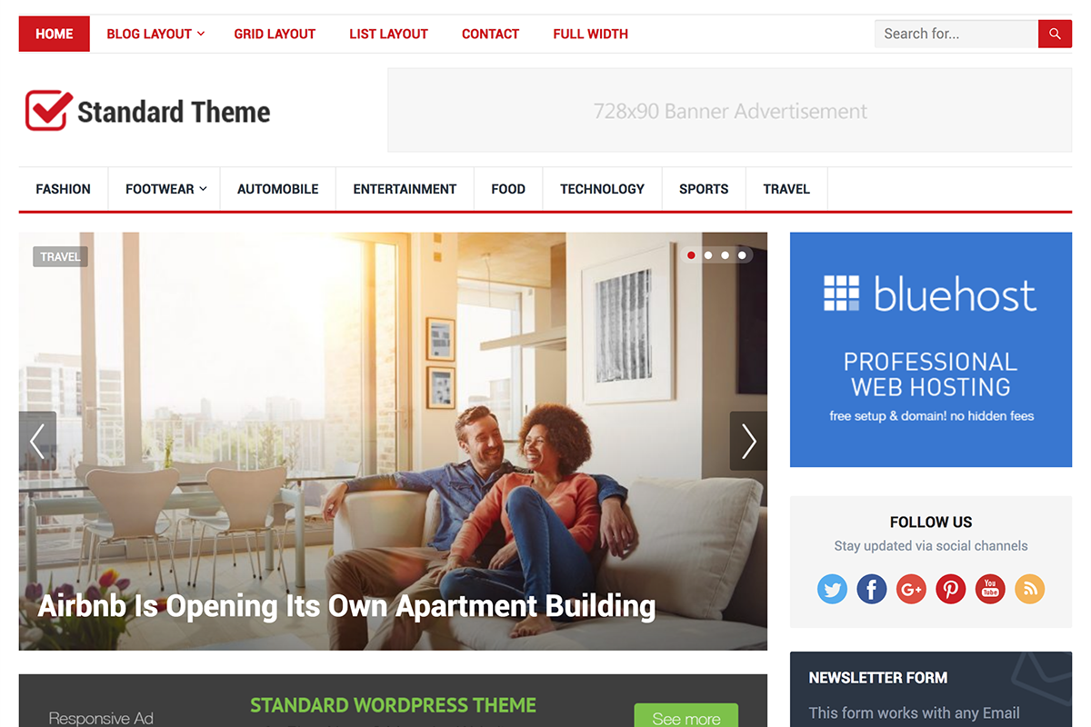 Standard - Theme for Every Bloggers, a WordPress Template by Happy Themes Shop