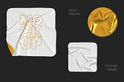 Square Crumpled Stickers Mockup Set, a Print Template by Graphic Bird (Thumbnail 2 of 6)