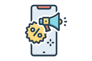 Promo announcement color icon, a Duotone Icon by Creative priyanka