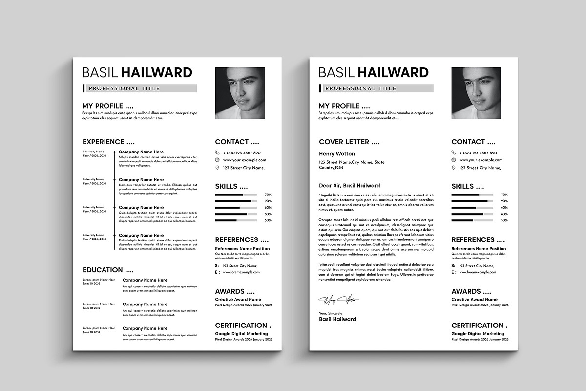 Creative Resume Template, a Resume Template by evgenystudio (Photo 3 of 4)