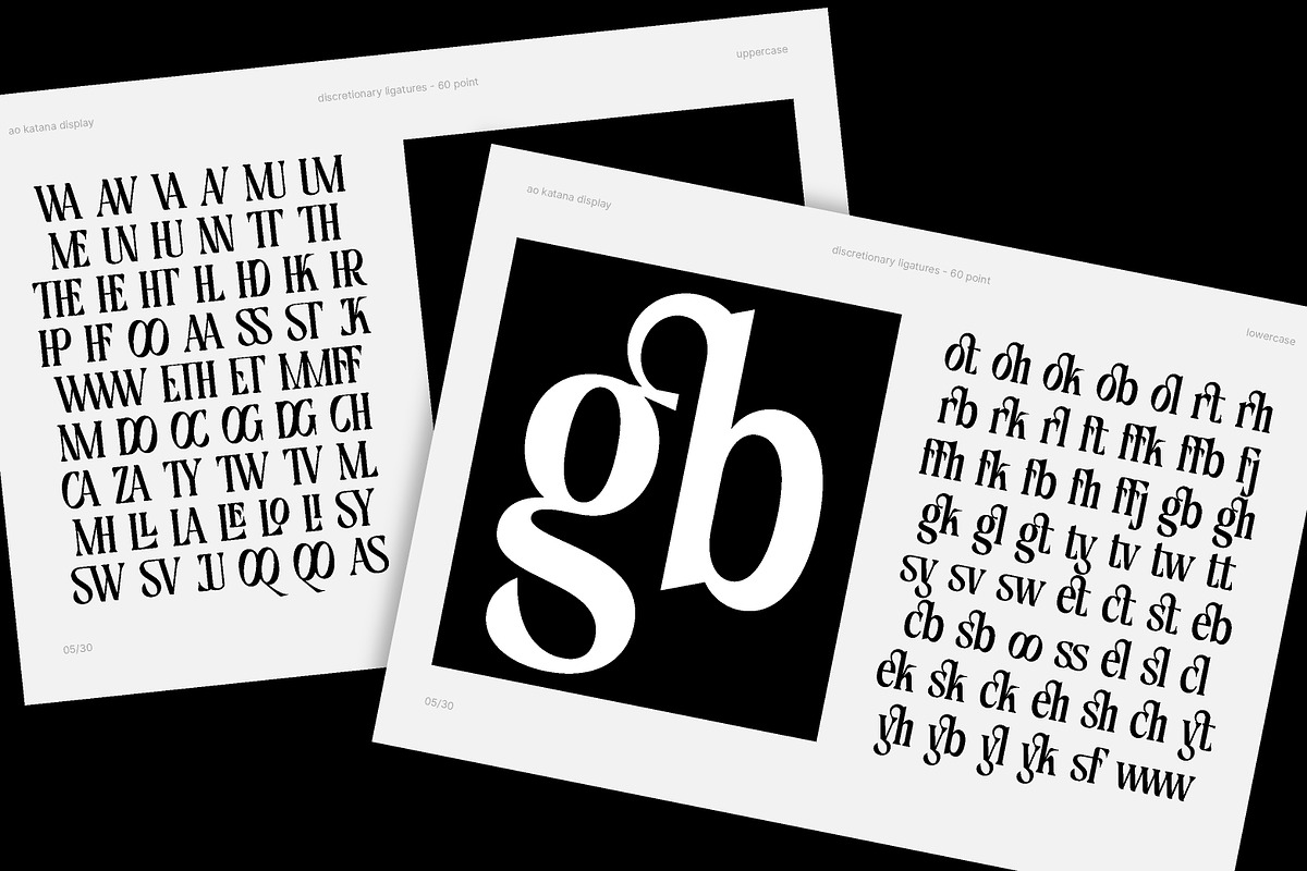 AO Katana - Display Typeface, a Serif Font by OwunStudio (Photo 6 of 21)