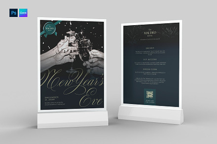 New Year's Eve Table Tent Template, a Stationery Template by BrandPacks