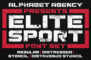 ELITE SPORT FONT SET, a Sans Serif Font by Alphabet Agency (Thumbnail 1 of 13)