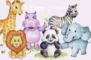 Happy Animals Clipart Images, an Animal Illustration by Whimseez