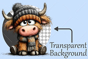 Whimsical Autumn Highland Cow PNG, a Seasonal Illustration by Canvas Craft (Thumbnail 2 of 10)