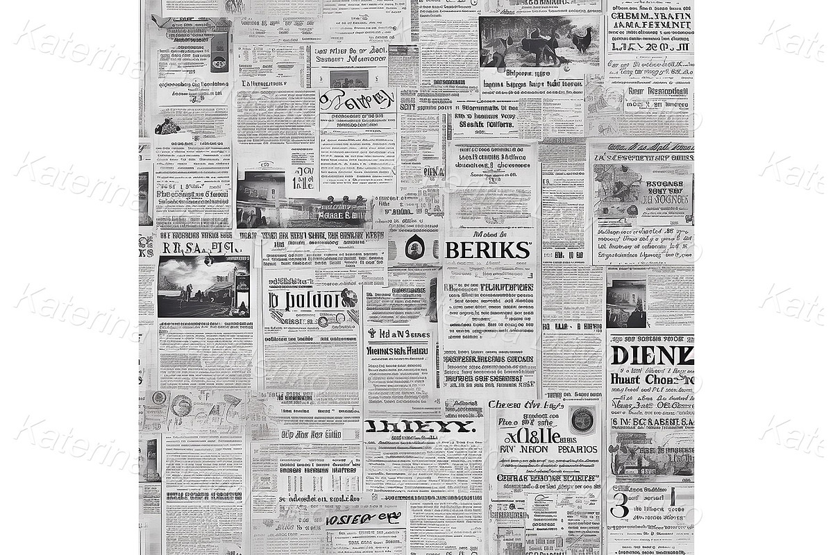 Newspapers seamless patterns set, a Pattern Graphic by Bubert Art (Photo 11 of 14)