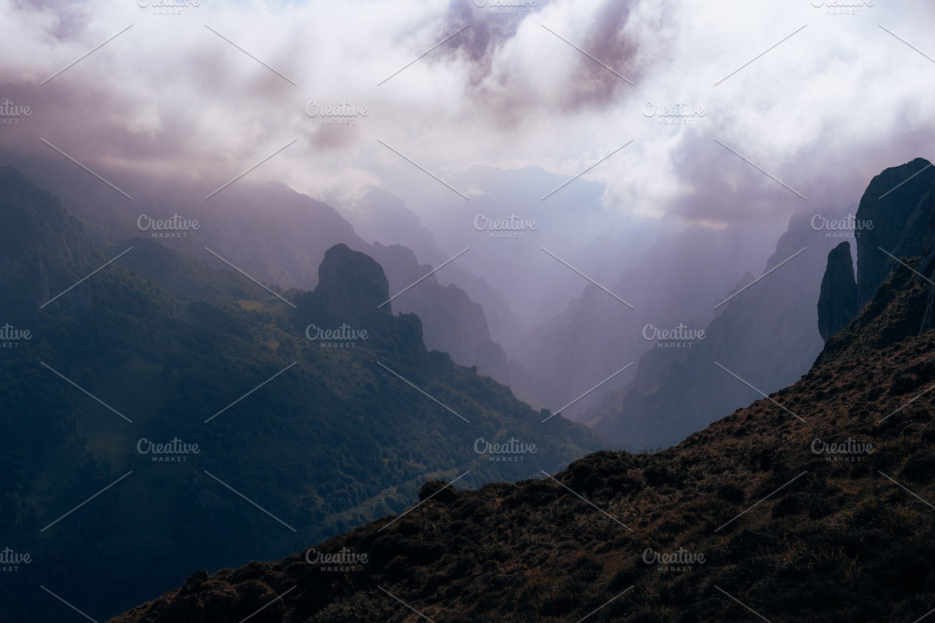 Misty peaks in Picos de Europa, a Wallpaper Photo by SkyNext
