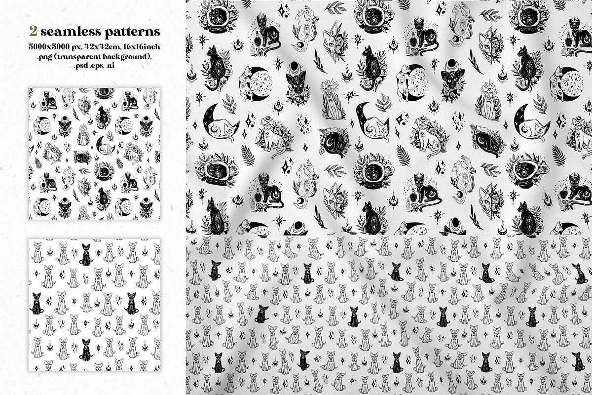 Magic Cats Illustrations Clipart, an Illustration by Julia M. Watercolor (Photo 10 of 13)