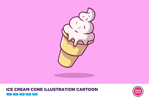 Ice Cream Cone Illustration Cartoon