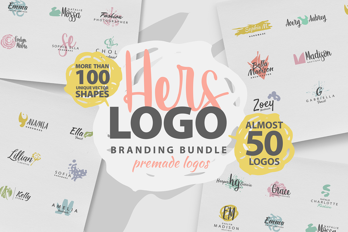 HERS LOGO BUNDLE (50 premade logos), a Branding & Logo Template by pawellpi (Photo 1 of 10)