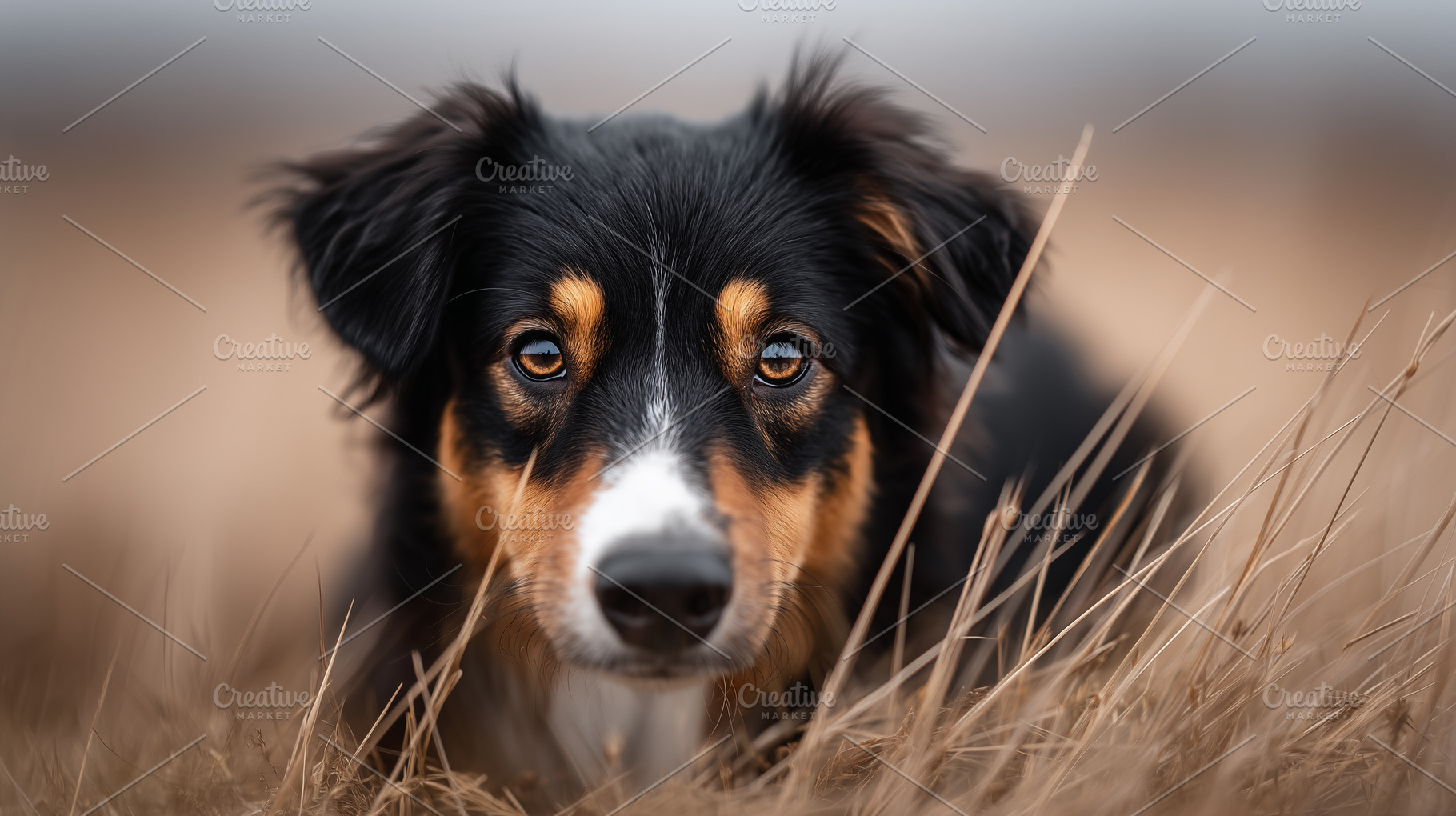 Black tri-color Australian Shepherd, an Animal Photo by MistyDay