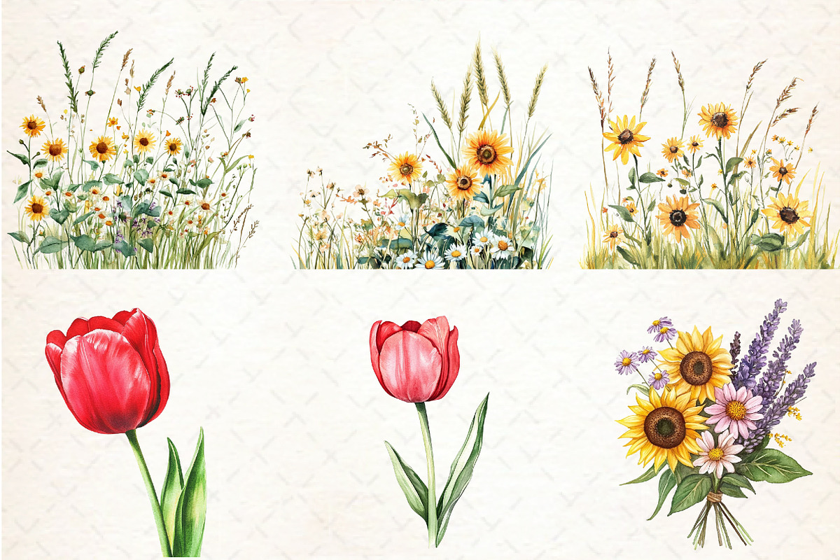 Watercolor Flower Clipart, an Illustration by Libby Wishes (Photo 4 of 5)