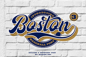 Boston Baseball Script Font