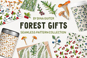 Watercolor berries and herbs clipart, a Pattern Graphic by Dina Guiter (Thumbnail 1 of 8)
