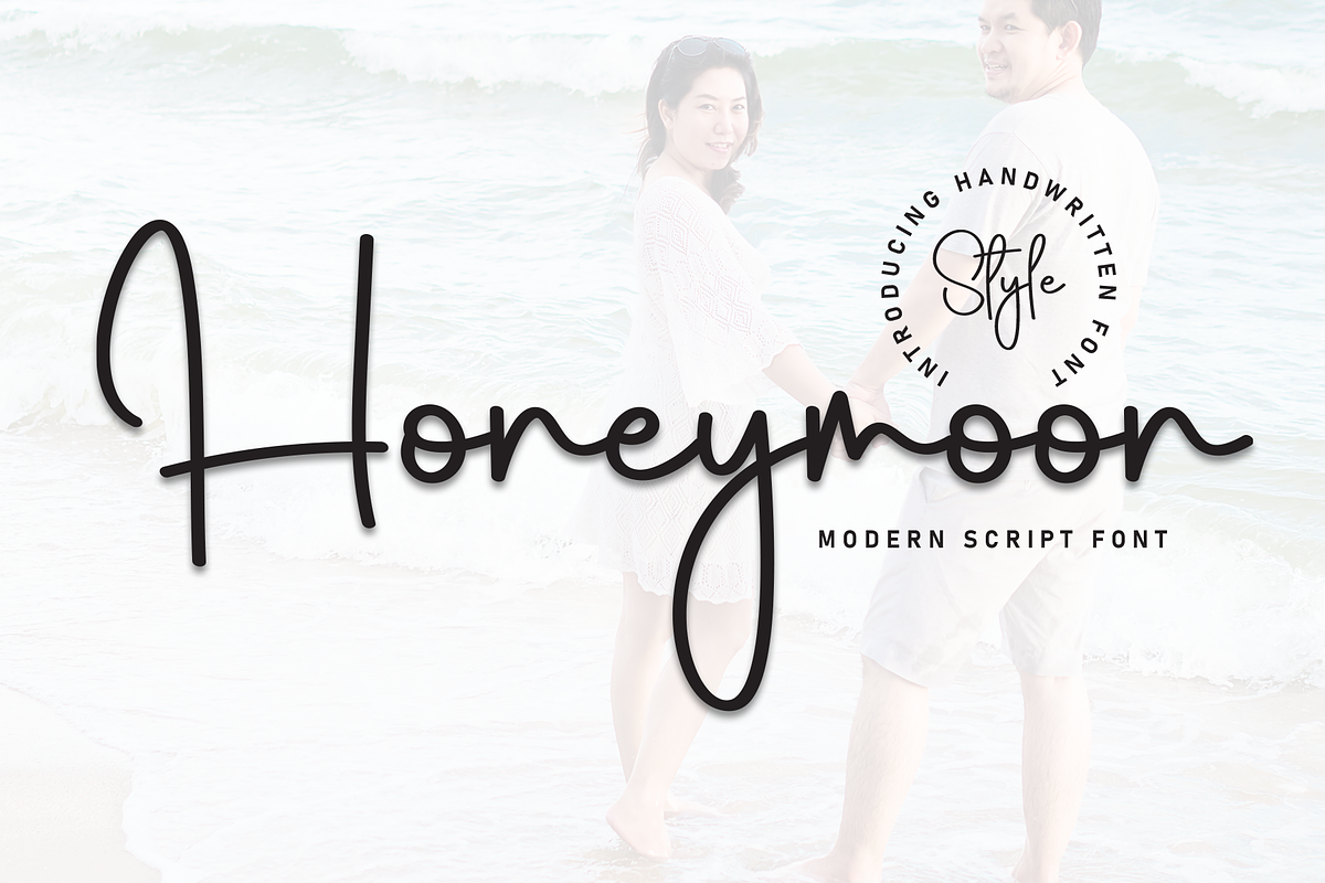 Honeymoon | Script Font, a Handwritten Font by Scratchones (Photo 1 of 8)