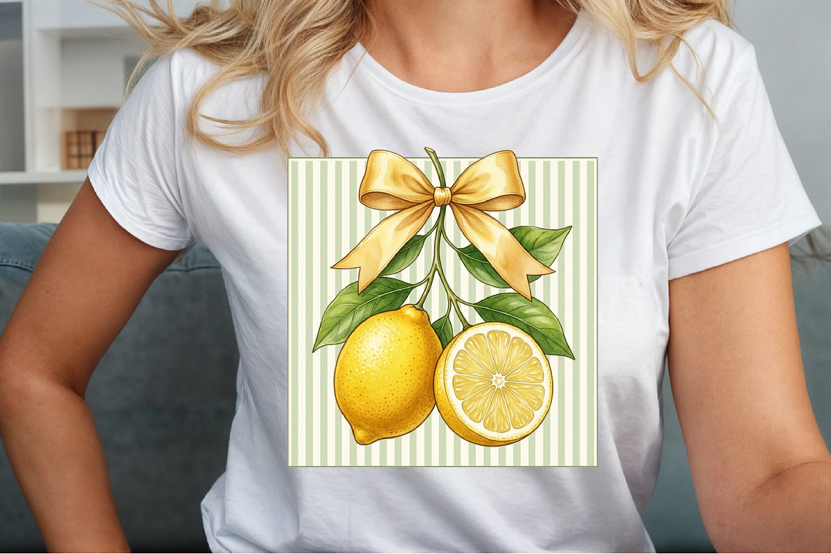 Lemon Coquette Bow Summer PNG, a Work Illustration by Sublimation Artist (Photo 5 of 9)