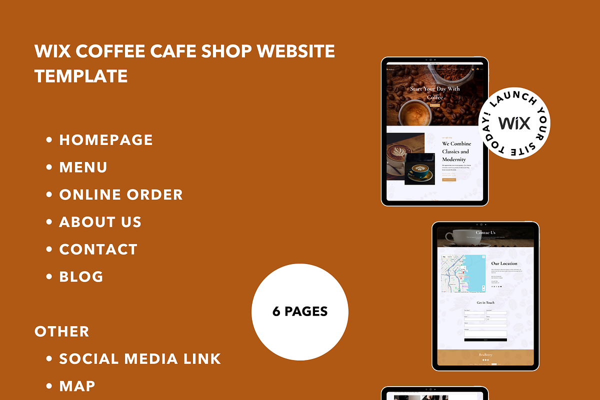 Coffee Website Templates - WIX, a Wix Template by Gsrwebdesign (Photo 2 of 6)