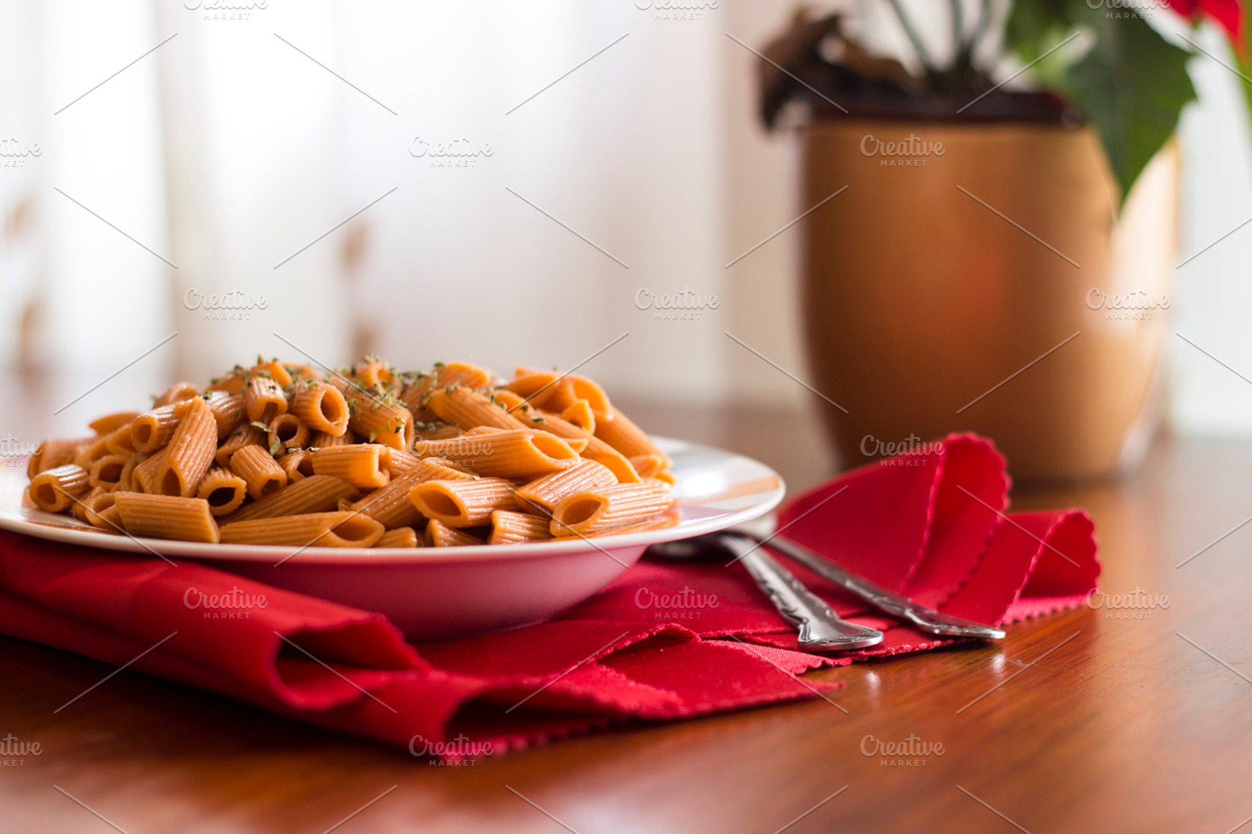 Macaroni composition on table, a Food & Drink Photo by Carlos Die Banyuls