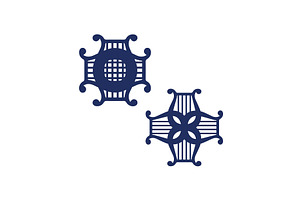 Logo lyre inspired patterns vector