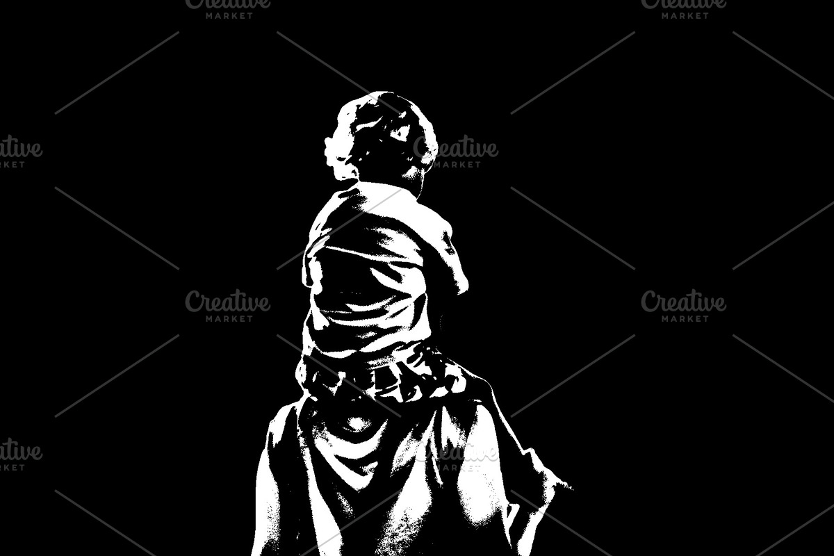 Woman carries her child on shoulders, a Person Illustration by DanFLCreativo (Photo 1 of 2)