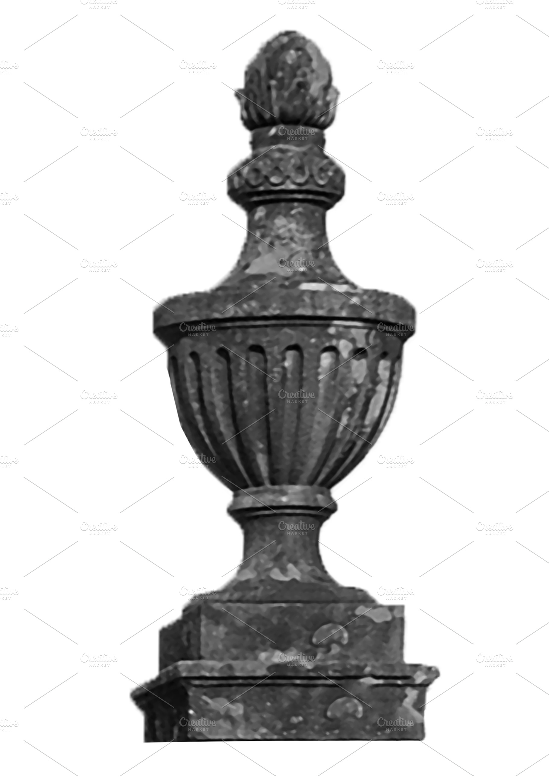 Classical stone urn finial isolated photo, an Arts & Entertainment Photo by DanFLCreativo