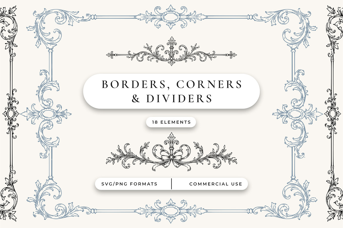Border, Corner & Divider Collection, a Decorative Illustration by AW Studios (Photo 1 of 20)