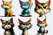 40 Caricature Cranky Cats, an Animal Illustration by PrintHaven Designs (Thumbnail 3 of 9)