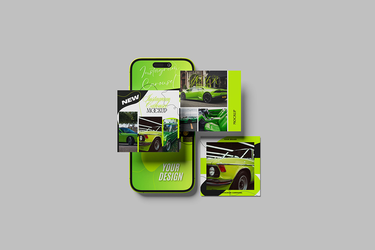 Instagram Carousel Mockup, an Advertising Mockup by Pikachudesign (Photo 3 of 5)