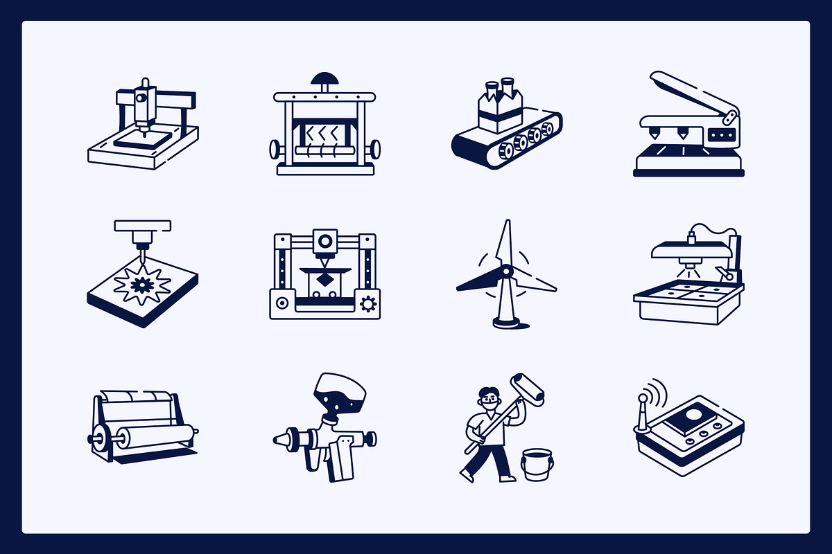 Animated Factory Drawing, an Outline Icon by Vectors Market (Photo 4 of 5)