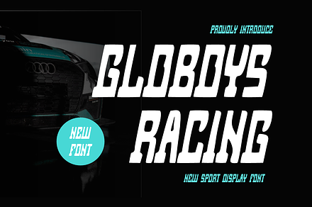 Globoys Racing Font, a Sans Serif Font by QR Design Studio