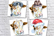 Watercolor white bull, an Animal Illustration by Watercolor fantasy (Thumbnail 5 of 5)