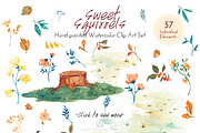 Sweet Squirrels -Huge Watercolor Set, an Animal Illustration by SmallHouseBigPony (Thumbnail 14 of 14)