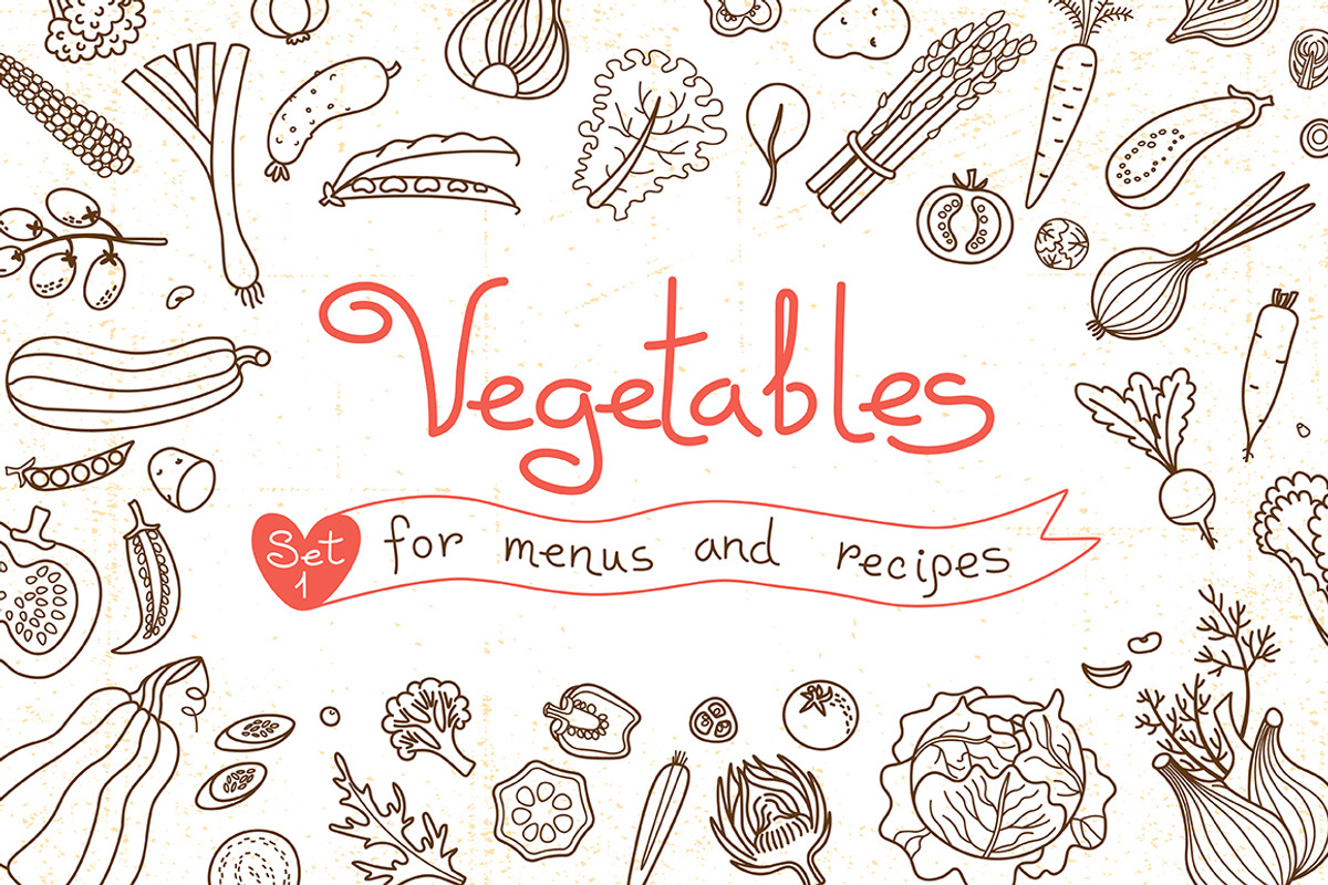 Vegetables - Design Set, a Decorative Illustration by Baksiabat (Photo 1 of 3)