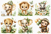 Watercolor - Safari Animals Png, an Illustration by Craft Nest (Thumbnail 6 of 11)