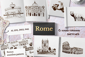 Set of Rome sketches